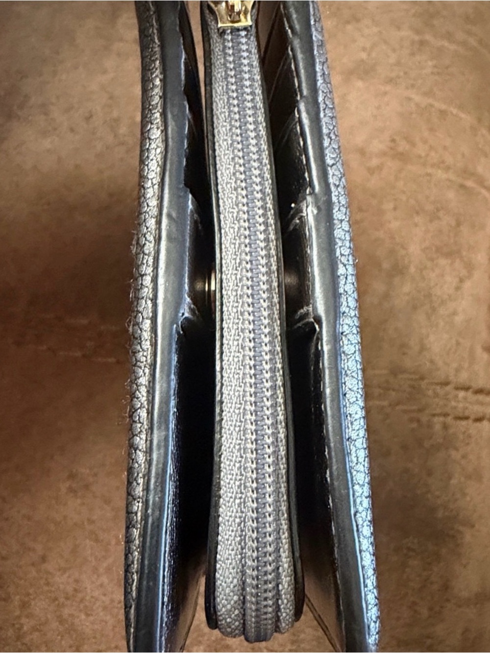 kate spade metallic gray pebbled leather zip wallet - Picture 10 of 15